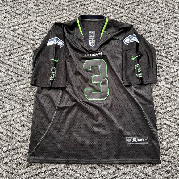 Seattle Seahawks Russell Wilson NFL Stitched Alternate Jersey #3 Size 48 RARE - Picture 1 of 5